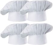 adhyah TrendyUniform Chef Hat for Hotel, Café Restaurant Different Color Made Adjustable of Cotton Blended Fabric. (White, 4)