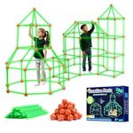 Tiny Land Fort Building Kit for Kids 130Pcs Creative Fort Toy for 5,6,7,8 Years Old Boy & Girls-STEM Building Toys DIY Castles Play Tent Tower Indoor & Outdoor