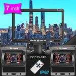 Backup Camera and Monitor for Car, Buyee 7" LCD Monitor Car Rear View + 2 x 18 HD LED IR Waterproof Reversing Camera + 2 x 10m Cable (Free)