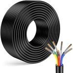 7 Way Trailer Wire 25FT – Heavy Duty 14 Gauge 7 Wire Trailer Wiring Harness Kit with Color-Coded Stranded CCA Conductors – Weatherproof PVC Jacket for RV, Camper, Truck, Utility Trailer