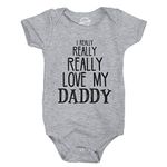 Crazy Dog T-Shirts I Really Really Love My Daddy Cute Fathers Day Funny Baby Shirt Newborn Gift, Light Heather Grey, 6 Months