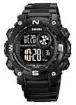 FANMIS Mens Military Multifunction Digital LED Watch Electronic Waterproof Alarm Quartz Sports Watch, X Black balck, Minimalist