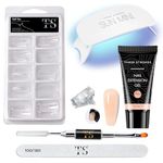 THR3E STROKES NAIL ART KIT POLYGEL NAIL EXTENTION KIT for Builder Gel UV Nail Art Kit Nail Extension Set (UV KIT) (NUDE, UV KIT)