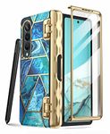 i-Blason Cosmo Series Case for Samsung Galaxy Z Fold 4 Case with Pen Holder 5G (2022), Slim Stylish Protective Bumper Case with Built-in Screen Protector (Ocean)