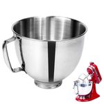 Stainless Steel Mixer Bowl Compatible with KitchenAid 4.5&5 Quart Stand Mixer