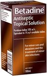 Betadine Antiseptic Topical Solution, Treat minor cuts and abrasions, Contains povidone-iodine, 100mL