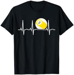 9 Ball Shirt - Pool Player Nine Ball Heartbeat Gift T-Shirt T-Shirt