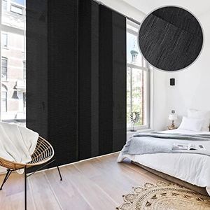 GoDear Design Adjustable Sliding Panel Vertical Blinds, Fits Windows, Patio Doors, Sliding Glass Doors, Room Dividers, Adjustable Track Width 45.8"- 86", Trimmable Panel Height Up to 96", Tulip Noir