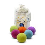 Friendsheep Wool Dryer Balls 6 Pack XL Organic Premium Reusable Cruelty Free Handmade Fair Trade No Lint Fabric Softener Color - Rainbow Blast