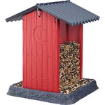 North States Village Collection Hopper Style Red Shed Birdfeeder: Easy Fill and Clean. Squirrel Proof Hanging Cable included. Large, 4.25 pound Seed Capacity (8.13 x 8.13 x 11, Red)