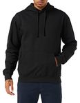 Martes Clothing | Mens Plain long sleeve Hoodie Fleece Pull-Over | Soft and comfy Adult Top Sweatshirt Hoodies | Work and longe wear | Non-zip Up | Uni-Sex | 80% Cotton 20% Polyester (Black) (2, XL)