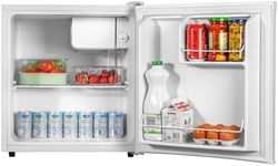 SIA AMZTT01WH White Table Top Mini Fridge with Ice Box, 49L Drinks Beer Fridge, E Rated, Adjustable Thermostat, Ideal For Bedrooms, Caravans, Mobile Homes, 2 Years Parts and Labour Guarantee