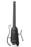 Donner HUSH-X Electric Guitar Kit - Featherlight Travel Guitar with Easy Assemble Stands, Great for Travel and Practice, Mahogany Solid Body, Gig Bag, All Accessories, Black