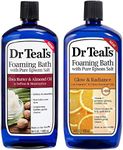 Dr Teal's Foaming Bath Combo Pack (68 fl oz Total), Moisturizing Shea Butter & Almond Oil, and Glow & Radiance with Vitamin C and Citrus Essential Oils