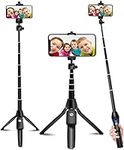 Selfie Stick, 40 inch Extendable Selfie Stick Tripod,Phone Tripod with Wireless Remote Shutter,Group Selfies/Live Streaming/Video Recording Compatible with All Cellphones Black