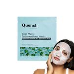 Quench Snail Mucin Korean Collagen Boost Mask with Niacinamide & Hyaluronic Acid for Glass Skin within 4 Hours | Korean Bio-Collagen Overnight Mask for Deep Hydration | Reduces Pigmentation, Wrinkles & Fine Lines (45g, 1 Piece)
