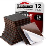 NON SLIP FURNITURE PADS X-PROTECTOR – FLOOR PROTECTOR - 12 pcs 75mm Floor Protector Pads - Rubber Feet for Furniture Feet – Ideal Floor Protectors for Keep in Place Furniture. STOP YOUR FURNITURE