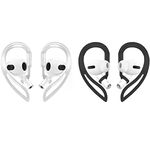 2 Pairs Ear Hooks Compatible with AirPods Pro [Multi-Dimensional Adjustable] Accessories Compatible with Apple AirPods (Transparent+Black)