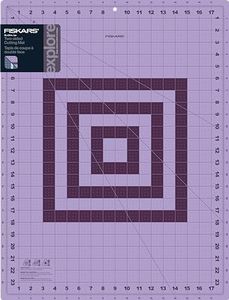 Fiskars Self Healing Cutting Mat with Grid for Sewing, Quilting, and Crafts - 18" x 24” Grid – Lilac/Mountain Haze