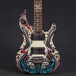 Lindo Sahara Electric Guitar | Abalone Sea Shell and Maple Wood Nautical Star 12th Fret Inlay | Graphic Art Finish | Composite Neck | Designed in UK