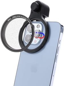 Kase 58mm Clip-on Magnetic Black Mist 1/4 Diffusion Filter for iPhone 16 15 14 Pro Max 13 12 11 Samsung Xiaomi, Mist Dream Cinematic Effect Filter for Video/Vlog/Portrait Photography