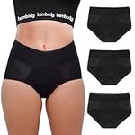 Bambody Absorbent Panty: Period Panties | Maternity and Postpartum Underwear, 3 Pack: Black, 10