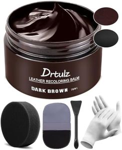 Dark Brown Leather Recoloring Balm, Leather Repair Kit for Furniture, Leather Scratch Remover, Leather Color Restorer for Couch, Car Seats, Shoes - Repair Leather Dye for Scratched and Faded Leather