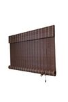 Mr.ChickWala Light Filtering & Cooling PVC Exterior & Interior Window Blind for Balcony and Outdoor Area - Sun Shade, Heat Reducing, Rain Resistant Choclate Brown 6 (4Feet X 5Feet)