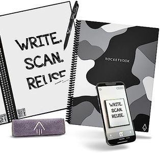 Rocketbook Smart Reusable Notebook - Lined Eco-Friendly Notebook with 1 Pilot Frixion Pen & 1 Microfiber Cloth Included - Lunar Winter Cover, Camo Notebook, Letter Size (8.5" x 11")