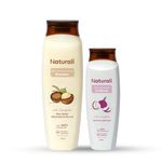 Naturali Daily Strength & Nourish Shampoo + Hair Fall Arrest Conditioner | Nourishes, Conditions Hair | Controls Hairfall, Frizziness | Rice Water Shampoo, Onion Bhringraj Conditioner | 370ml+180ml