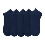 Women Bamboo Ankle Socks Ankle Length Thin Sock Odor Resistant Low Cut Sock 5 Pairs (CA/US, Alpha, Small, Regular, Regular, Navy Blue)