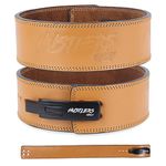 Hustlers Only Weight Lifting Belt with Lever Buckle Genuine Leather Gym Belt for Deadlift, Power Lifting, Workout Belt 10mm thickness for Back Support, Lifting Belt for Men and Women (L, Brown)