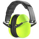 Hearing Protection Ear Muffs - Lime Green Hearing Protection and Noise Cancelling Reduction Safety Ear Muffs, Fits Children and Adults, Perfect for Shooting, Hunting, Woodworking and More by MEDca