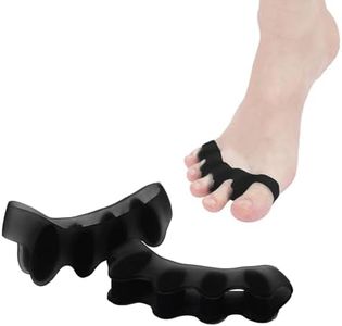 KTSAY Toe Spacers for Women & Men - Silicone Toe Separators for Bunion Relief, Hammer Toe, Plantar Fasciitis & Pedicures (2, Black)