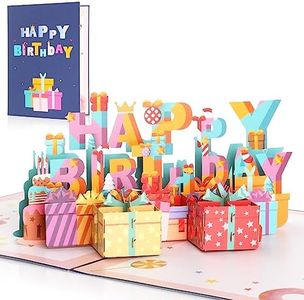 WD&CD Birthday Card, 3D Greeting Happy Birthday Card, Pop Up Card Congratulation Card for Birthday Card, Best Birthday for Husband Wife Mother Father Children Boys Girls