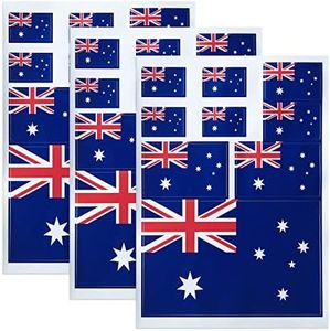 HSQCEZ 3 Pack(27Pcs) Australia Flag Decal -Tactical Australia Flags Reflective Vinyl Car Stickers,Stickers for Vehicles Car Window Bumper(Multiple Sizes)