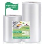 KitchenBoss Vacuum Sealer Bags Rolls: 8''x 50'+ 11''x 50' Sac Sous Vide for Food Saver, BPA Free, Commercial Grade Food Vac Seal Roll, Food Saver Bag 100FT in Total