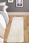 Modern Style Rugs Lush Ultra Soft Rug, Machine Washable, White Shaggy Sustainable Area Runner Rug. Suitable for Living Room, Bedroom, Hallway, Kitchen, Living Space Rug. 67x180 cm