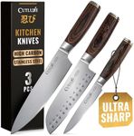 Cutluxe 3-Piece Chef Knife Set – Ultra Sharp Japanese Kitchen Knives, High Carbon Stainless Steel Blades, Full Tang Pakkawood Handles – Shinobi Series