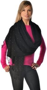 Cashmere Boutique Cashmere Pashmina Shawl Swarovski Galaxy - Black