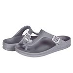 FUNKYMONKEY EVA Flip Flops Waterproof Adjustable Thong Sandals for Mens and Womens, Grey/Flipflops, 7