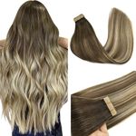 GOO GOO Tape in Hair Extensions human hair, tape Hair Extensions, 18inch 50g 20pcs, Human Hair Extensions, (T3/8)613 Blonde Ombre