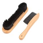 Demeras Pool Table Brush Cleaner Kit Billiard Table Brush Snooker Pool Table Brush with Cloth Brush Table Rail Brush Wooden Handle Cleaning Tool 2Pcs