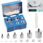 Wokape 15Pcs 10 Sizes 5g 10g 20g 50g 100g Precision Steel Scale Calibration Weight Kit Test Weights Kits with Tweezers and Chip Calibration Weights for Digital Balance Scale Laboratory