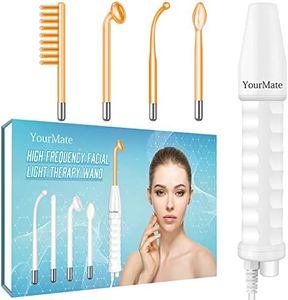 YourMate Handheld Phototherapy Device High Frequency Wand/Machine with Neon Tubes for Face Chin Neck Hair, Facial Skin Wand Machine with 4 Different Tube