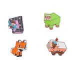 Boenjoy Gifts- Set of 4 Minecraft Enamel Pin Badge, Zinc Alloy Brooch - Costume Badge Cosplay Badge Costume Accessory Gift Badge