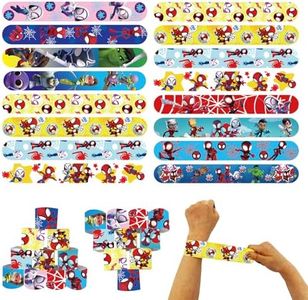 POPOYU Spidey - Confezione da 24 sacchetti per feste per bambini, con Spidey e i suoi incredibili amici, braccialetti schiaffi, braccialetti per feste per ragazze e ragazzi, regali di compleanno in