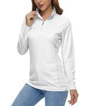 MAGCOMSEN Rash Guard Women Long Sleeve Shirts UPF 50+ Sun Protection SPF Quick Dry Shirts Lightweight T-Shirt Outdoor Hiking Shirts Runing Shirts White