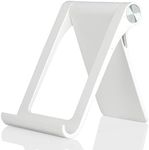 Giftorld Phone Stand Holder Multi-Angle Adjustable Phone Desk Stand Tablet Holder for iPhone 14 13 12 11 Pro Max XS XR 8 Plus 6 7 Samsung Galaxy S22 S21 S20 S10 S9 S8 Android Smartphone (White)