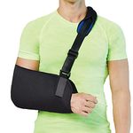 Fasola Universal Arm Sling, Shoulder Immobilizer with a Foam Neck Pad for Women, Men, Teenager, Adjustable Arm Support Strap for Broken Wrist, Elbow, Dislocated Shoulder - M